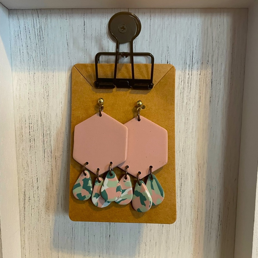 Pink Camo Dangles